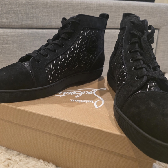 Christian Louboutin Black Patterned Sneakers - Picture 4 of 11